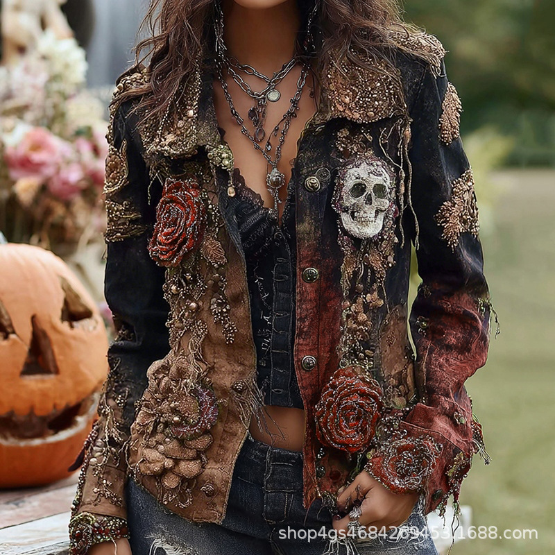 Chaqueta gótica punk con borda - Street Fashion Y2K reseña y precio