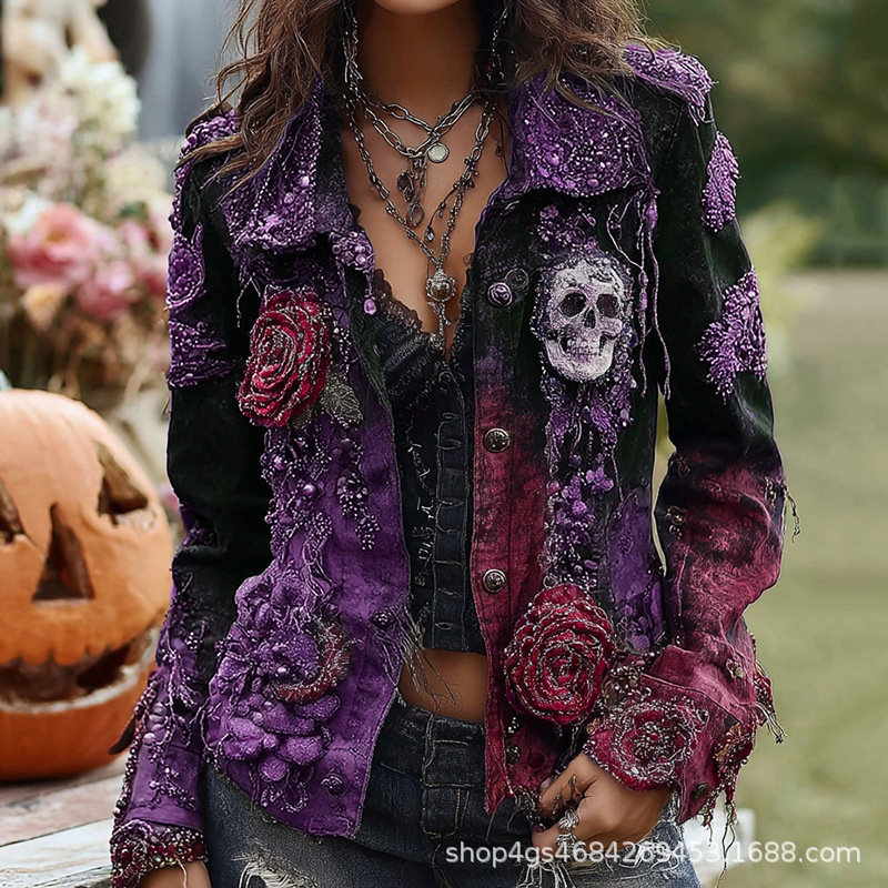 Chaqueta gótica punk con borda - Street Fashion Y2K reseña y precio