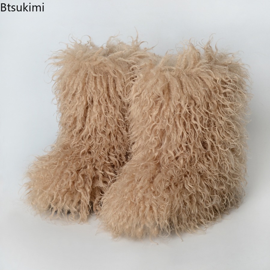 Botas de piel mongol a la moda - Street Fashion Y2K reseña y precio